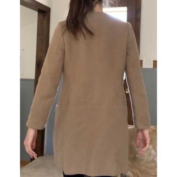 United Arrows Green Label Relax 100% Wool Round Collar Pea Coat Womens Sz 40 M - Picture 3 of 11